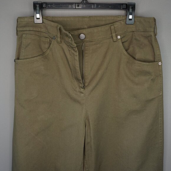New TWP High Rise Baggy Relaxed Fit Pants in Olive Green size 10 - Picture 12 of 15